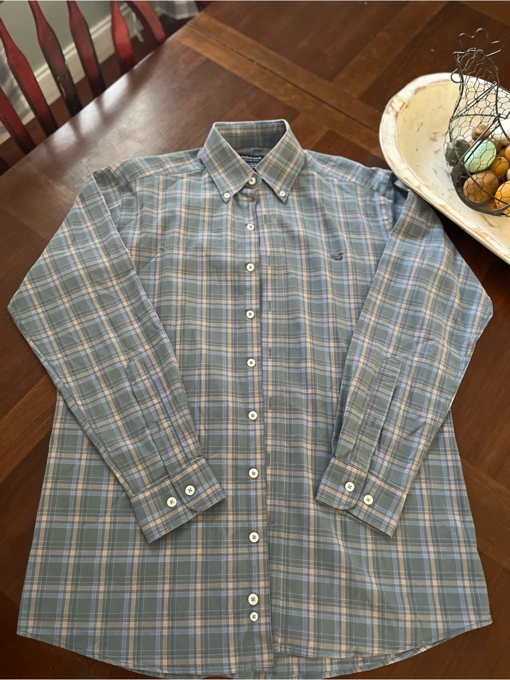 Southern Marsh Plaid Button-Down Shirt - Blue & Green